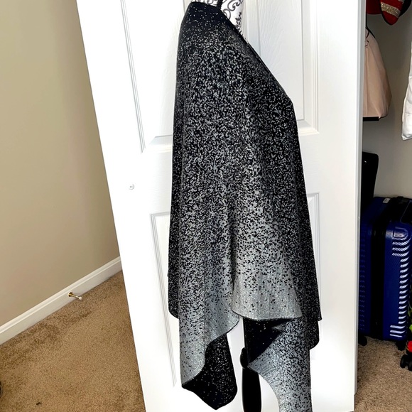 Calvin Klein Metallic Ombre Poncho Shawl Sweater - Picture 9 of 12